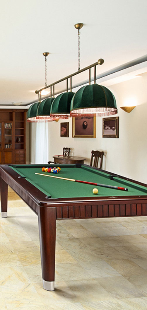 pool table with lights